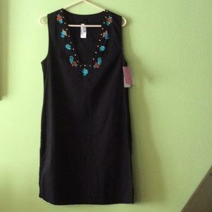 XOXO Summer Beach Dress Embroidered Flowers & Studs